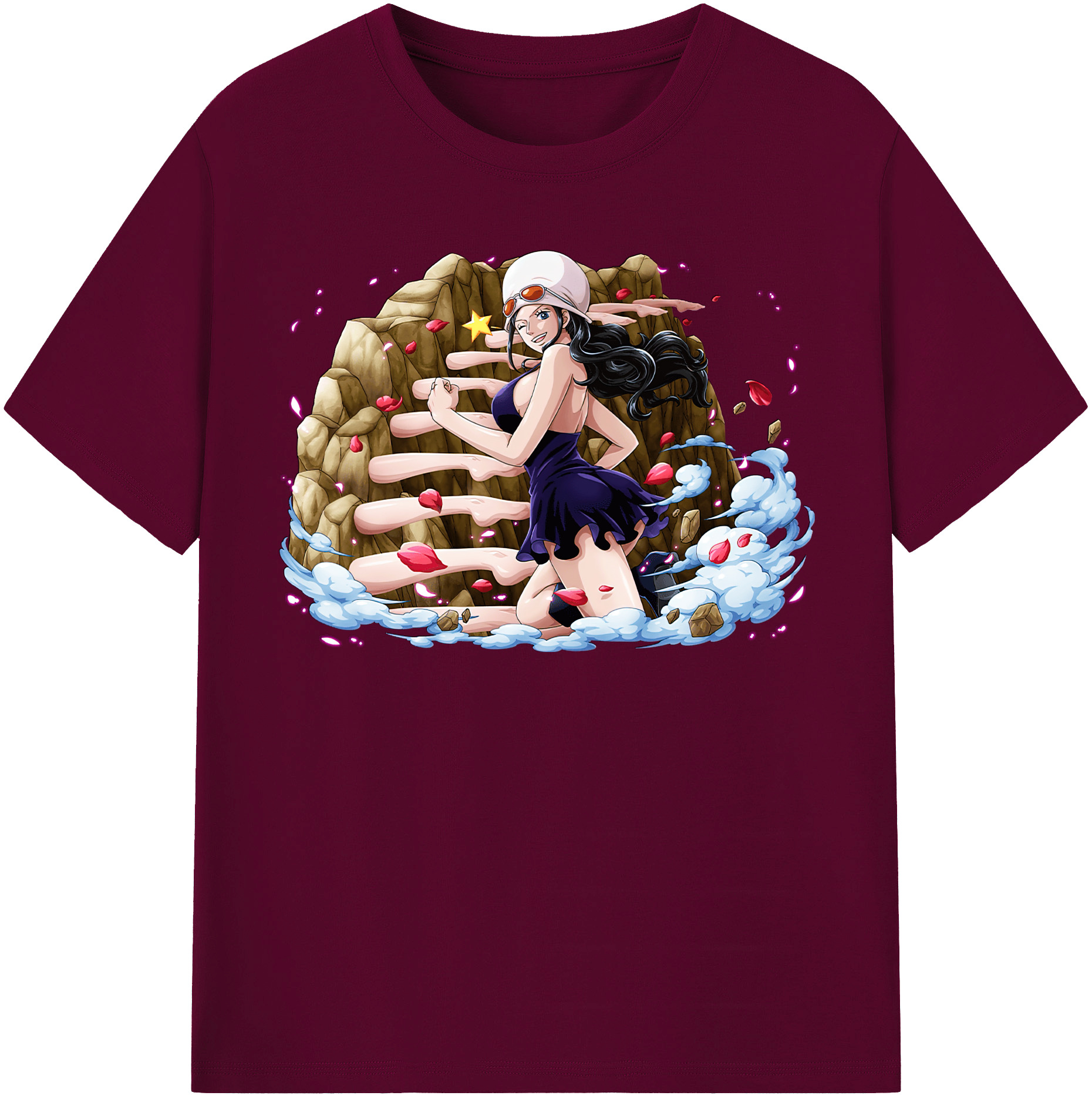ワンピース ニコ・ロビン ONE PIECE Nico Robin レディースカジュアルプリントTシャツ（綿100％）